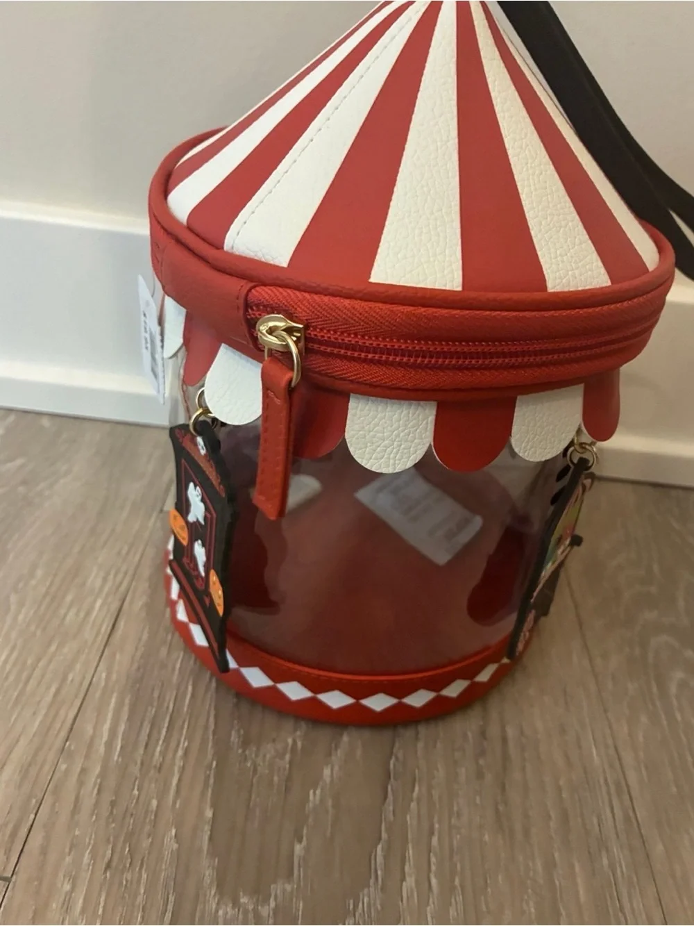 Bath & Body Works Red & White Carousel Clear Clutch